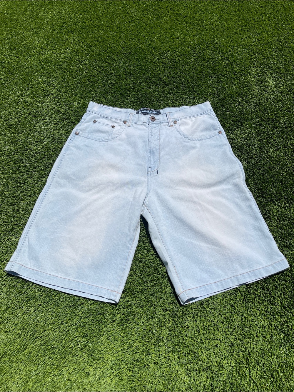Koman Jeans Men's Light Blue Denim Jean Shorts - Classic Five-Pocket Style